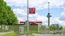  Presentation with dam - Slides featuring rotterdam-netherlands-august-10-2016 background and a seafoam green colored foreground