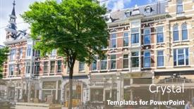  Presentation with dam - Slides with rotterdam-netherlands-august-10-2016 background and a coral colored foreground