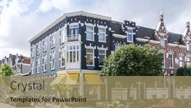  Presentation with dam - PPT theme having rotterdam-netherlands-august-10-street background and a coral colored foreground