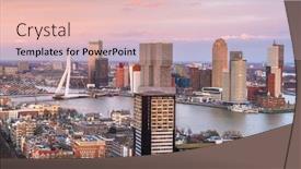  Presentation with skyline - Cool new slides with rotterdam-netherlands-city-skyline-over backdrop and a lemonade colored foreground