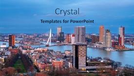  Presentation with washington dc city skyline - PPT theme having rotterdam-netherlands-city-skyline-over background and a light blue colored foreground