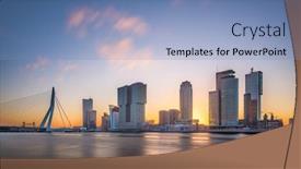  Presentation with skyline - PPT layouts with rotterdam-netherlands-city-skyline background and a teal colored foreground