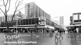  Presentation with dam - Presentation featuring rotterdam-netherlands-february-7-2017 background and a gray colored foreground