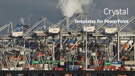  Presentation with container terminal - PPT layouts having rotterdam-the-netherlands-circa-2019 background and a gray colored foreground