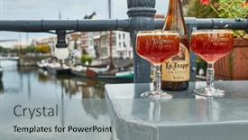  Presentation with canals - PPT theme with rotterdam-the-netherlands-circa2019-la background and a light gray colored foreground