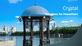  Presentation with russia - Colorful presentation theme enhanced with rotunda-in-the-center backdrop and a teal colored foreground