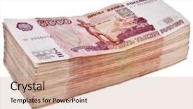  Presentation with banknotes - Beautiful presentation design featuring rouble - heap of one million banknotes backdrop and a  colored foreground