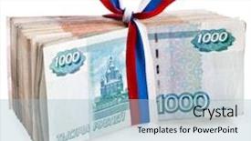  Presentation with lgbt diversity rainbow flag isolated - Presentation theme featuring rouble - heap of one million banknotes background and a light blue colored foreground