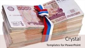  Presentation with strengthen the link in a million dreams - Presentation consisting of rouble - heap of one million banknotes background and a  colored foreground