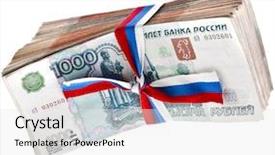  Presentation with strengthen the link in a million dreams - PPT theme with rouble - heap of one million banknotes background and a white colored foreground