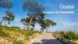  Presentation with mediterranean - Cool new slides with roud person - national park calanques backdrop and a  colored foreground