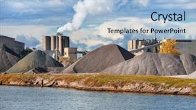  Presentation with piles - Slide deck with rouge river detroit michigan background and a light blue colored foreground