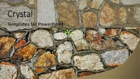  Presentation with rough - Amazing PPT theme having rough grunge brick wall background backdrop and a coral colored foreground