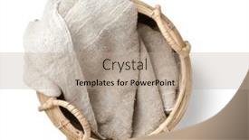  Presentation with cosmetics natural - Presentation theme enhanced with rough-natural-linen-towel background and a coral colored foreground