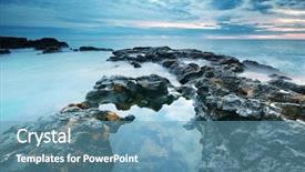  Presentation with beautiful nature - Slides enhanced with rough ocean - beautiful seascape composition of nature background and a teal colored foreground