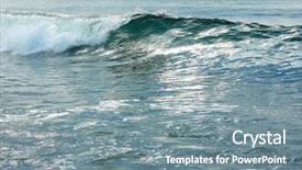  Presentation with magnetic wave - Beautiful PPT layouts featuring rough ocean - wave on sea backdrop and a seafoam green colored foreground