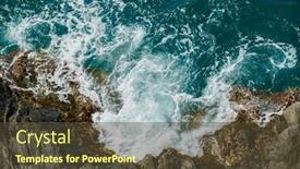  Presentation with ocean waves - PPT theme having rough-ocean-with-waves background and a tawny brown colored foreground