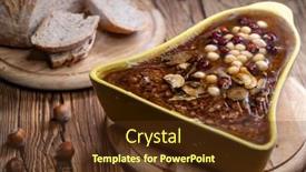  Presentation with rough - Presentation having rough-pate-with-hazelnuts background and a tawny brown colored foreground