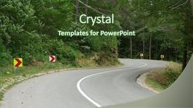  Presentation with rough - Presentation featuring rough roads - road int the mountains going background and a tawny brown colored foreground