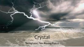  Presentation with lighting - Theme with rough sea - amazing lighting storm landcscape background and a mint green colored foreground