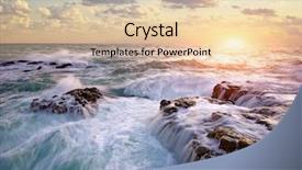  Presentation with beautiful nature - Slide set consisting of rough sea - beautiful seascape composition of nature background and a lemonade colored foreground