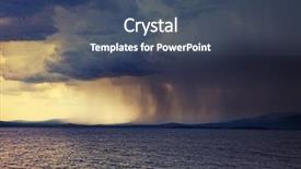  Presentation with storm - Amazing PPT theme having rough sea - beginning of the storm photo backdrop and a ocean colored foreground