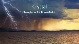  Presentation with thunderstorm - Amazing presentation having rough sea - beginning of the thunderstorm photo backdrop and a ocean colored foreground