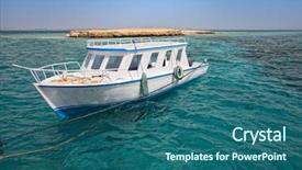  Presentation with coral reef - Amazing slide set having rough sea - snorkeling boat close to coral backdrop and a  colored foreground