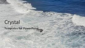  Presentation with ocean surface - Presentation theme having rough sea surface background and a light gray colored foreground