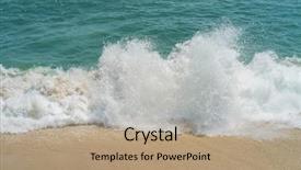  Presentation with rough - PPT layouts consisting of rough sea with large waves background and a coral colored foreground