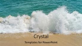  Presentation with rough - Slides having rough sea with large waves background and a coral colored foreground