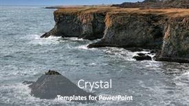  Presentation with seas - PPT theme with rough-seas-along-the-basalt background and a gray colored foreground