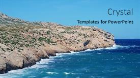  Presentation with seas - Slide deck having rough-seas-at-cala-barques background and a light blue colored foreground