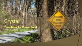  Presentation with steamboat - Presentation having rough-trail-ahead-proceed background and a tawny brown colored foreground