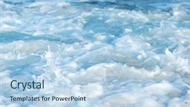  Presentation with rough - Presentation theme featuring rough water on seacoast background and a light blue colored foreground
