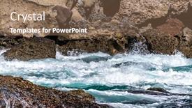  Presentation with swirls - Audience pleasing presentation design consisting of rough-water-swirls-around-jagged backdrop and a violet colored foreground