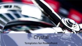  Presentation with roulette wheel - Presentation theme consisting of roulette casino background and a teal colored foreground