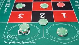  Presentation with roulette - Presentation theme enhanced with roulette-table-close-up background and a ocean colored foreground