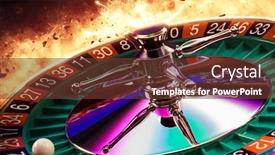  Presentation with roulette - Beautiful presentation design featuring roulette-table-close-up backdrop and a tawny brown colored foreground
