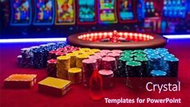  Presentation with roulette - Colorful presentation theme enhanced with roulette-table-close-up backdrop and a crimson colored foreground