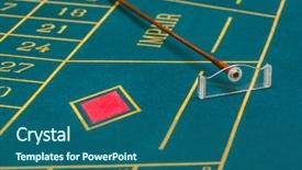  Presentation with roulette - Colorful PPT theme enhanced with roulette table in the casino backdrop and a ocean colored foreground