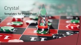  Presentation with roulette - Colorful slide set enhanced with roulette-table-with-winning-number backdrop and a light blue colored foreground