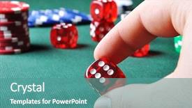  Presentation with roulette wheel - Beautiful PPT theme featuring roulette wheel - casino backdrop and a  colored foreground