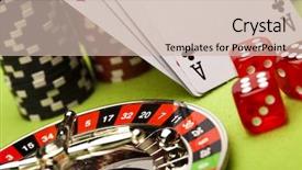  Presentation with roulette - Presentation theme with roulette wheel - las vegas game background and a soft green colored foreground