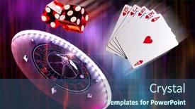  Presentation with roulette wheel - Beautiful presentation design featuring roulette-wheel-and-dice-close backdrop and a ocean colored foreground