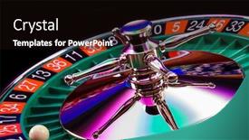  Presentation with roulette - Colorful presentation design enhanced with roulette-wheel-close-up-isolated backdrop and a black colored foreground