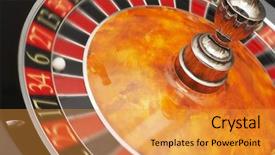  Presentation with roulette wheel - Presentation theme having roulette wheel close up background and a gold colored foreground