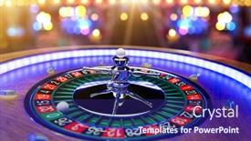 Presentation with roulette - Slides featuring roulette-wheel-close-up background and a navy blue colored foreground