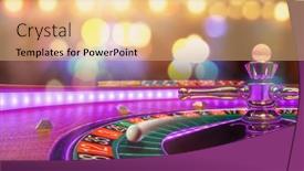  Presentation with roulette wheel - Beautiful presentation featuring roulette-wheel-close-up backdrop and a coral colored foreground