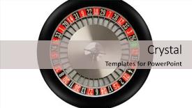  Presentation with roulette - Colorful slide set enhanced with roulette wheel isolated on white backdrop and a light gray colored foreground